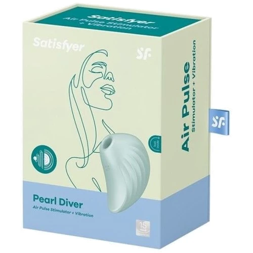 Вакуумный клиторальный стимулятор с вибрацией Satisfyer Pearl Diver Mint