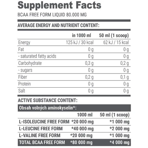Аминокислота для спорта Extrifit BCAA Free Form Liquid 80000 mg 1000 ml /20 servings/ Cherry: Вкус Вишня