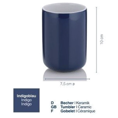 Склянка для зубних щіток KELA Isabella синьо-біла 10х7.5 см (20509)