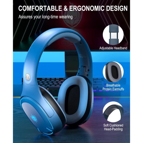 Наушники Kotion Each Q6 2.4G Blue: Тип крепления оголовные