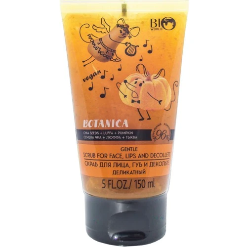 Bio World Botanica Скраб для лица губ и декольте Семена чиа Люффа Тыква 150 ml