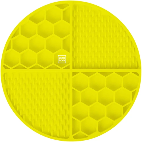 Килимок Waudog Silicone для злизування та повільного годування 211х211х30 мм Жовтий (23508)