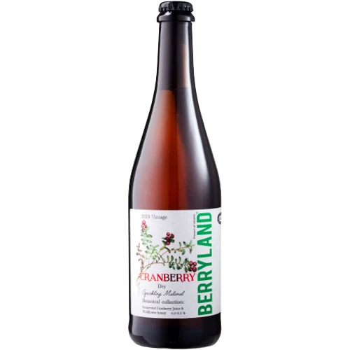 Клюквенный питьевой мед Berryland, сухой, 7.0-7.5% 0.75л (BRL4820224140384)