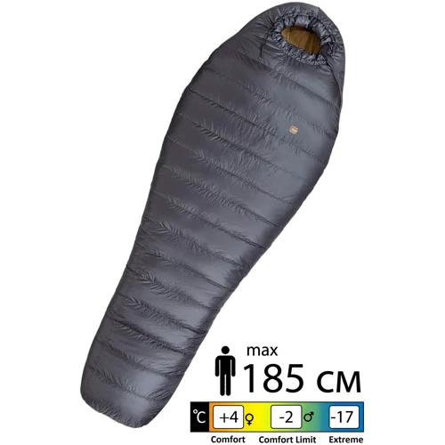 Спальный мешок Turbat NOX 400 Grey - 185 см - серый - UNI: Тип кокон
