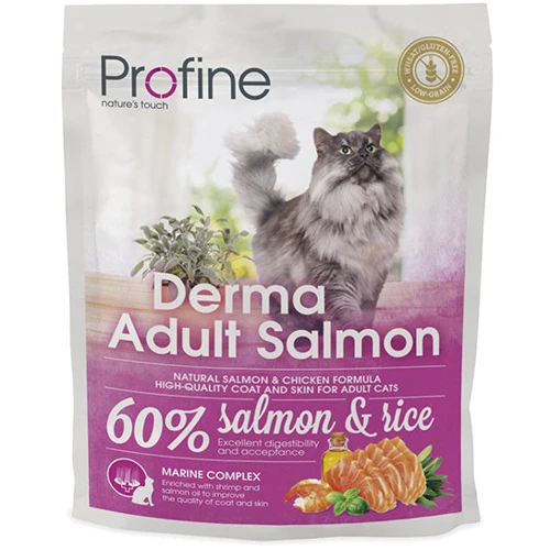 Сухий корм для довгошерстих котів Profine Cat Derma з лососем і рисом 300 г (8595602517756)
