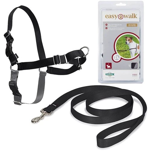 Шлея Premier Easy Walk для собак антирывок черная S 0.176 кг