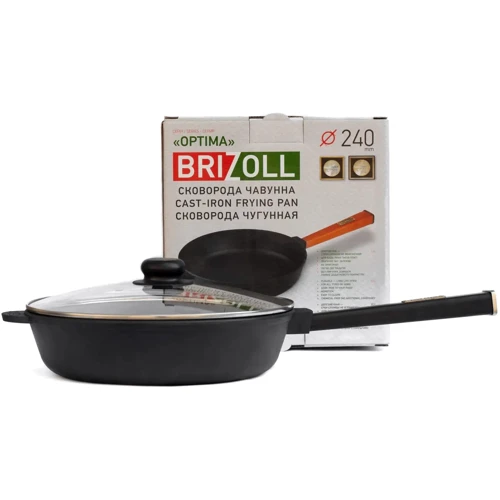 Сковорода с крышкой Brizoll Оптима 240х60 (O2460-P1-C)