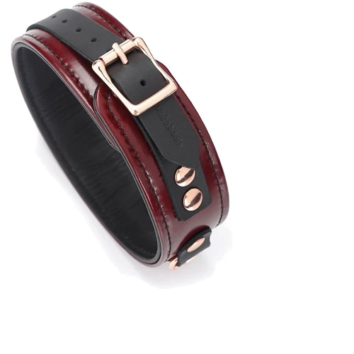 Ошейник с поводком Liebe Seele Wine Red Collar and Leash