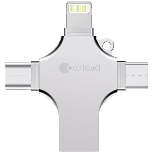 USB-флешка COTEetCI 128GB 4-in-1 Zinc Alloy iUSB Silver (CS5129-128G)