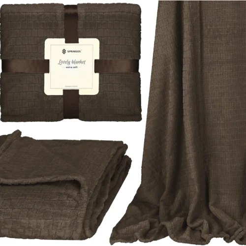 Плед Springos Extra Soft 130x180 см коричневый (HA7109)