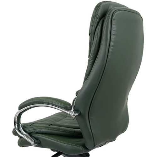 Кресло АКЛАС Валенсия Soft CH MB Зеленый (Кожа Lux LC-green) (00086862): Оснащение С крестовиной, С колесиками, Подлокотники