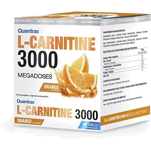 Жиросжигатель Quamtrax L-Carnitine 3000 20x25 ml Orange: Вкус Апельсин