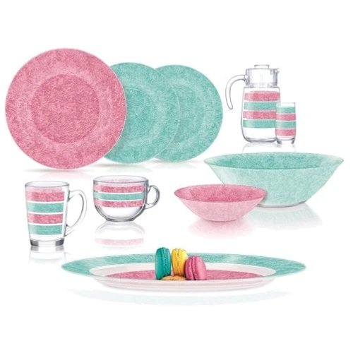 Столовый сервиз Luminarc AMB Stony Pink&Turquoise 46 пр. (Q4730)