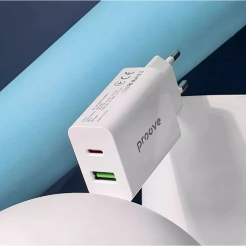 Зарядний пристрій Proove Wall Charger USB-C+USB Rapid 20W White: Кількість USB-портів 2