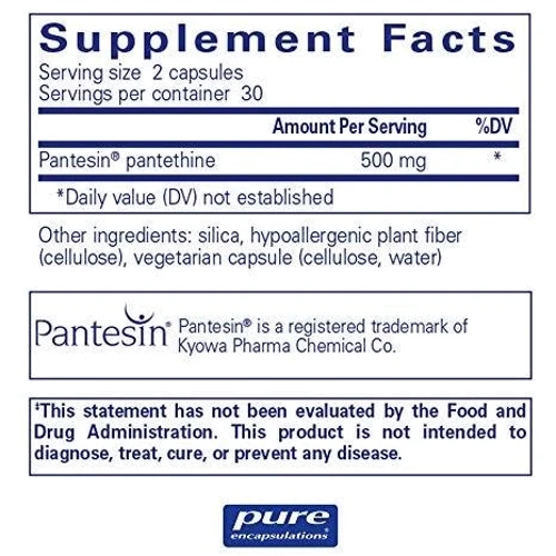Pure Encapsulations Pantethine 120 caps Пантетин (PE-00440): Тип Витамин B