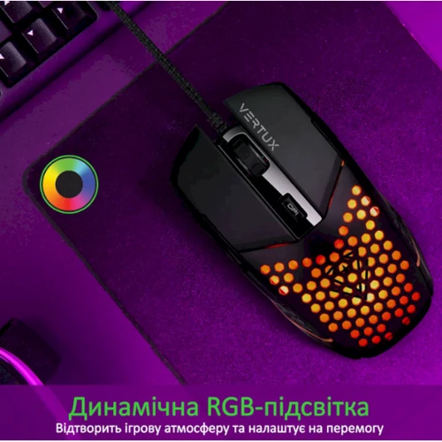 Мишка Vertux Katana USB Black (katana.black): Радіус дії 1.8 м