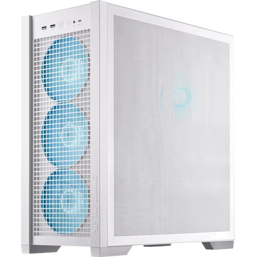 Корпус ASUS TUF Gaming GT302 ARGB White без БП (90DC00I3-B19000): Материал передней панели пластик и металл
