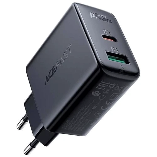 

Acefast Wall Charger USB-C+USB A5 32W Black