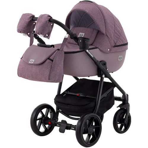 Коляска 2 в 1 Adamex Hybryd Plus BR224 сиреневый - сиреневая кожа (выдавленная точка) (623681): Тип коляски универсальная коляска (2-в-1)
