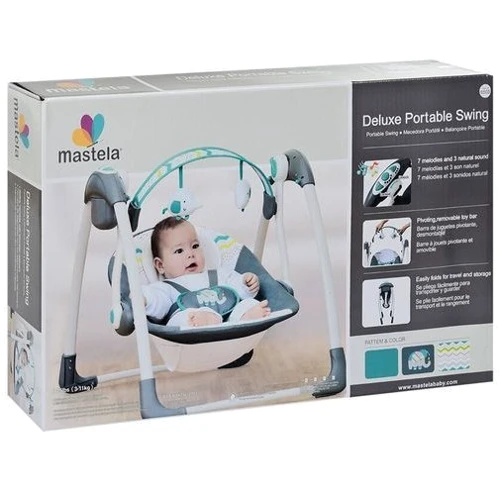 Крісло-гойдалка Mastela Deluxe Portable Swing Сіро-блакитні (6503) фото 5