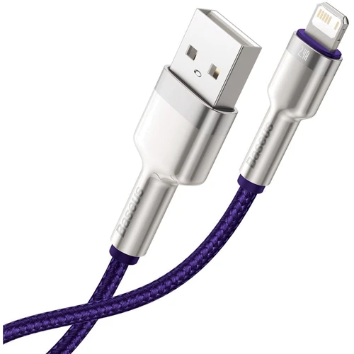 Кабель Baseus USB Cable to Lightning Cafule Metal 2.4A 2m Purple (CALJK-B05): Длина 2 м