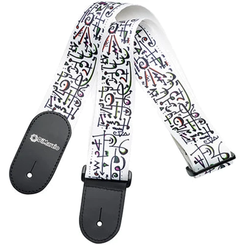 Гитарный ремень DIMARZIO DD3142 STEVE VAI w/Leather Ends - Art (White)