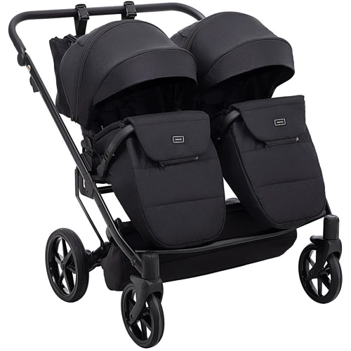 Коляска универсальная для двойни 2 в 1 Adamex Leo Duo Tip TK-53 черный (681139): Материал колес полиуретан