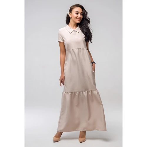 Платье FLFashion Кураж ППК 2185 44 бежевое повседневное длинное макси: Вид Повседневные платья