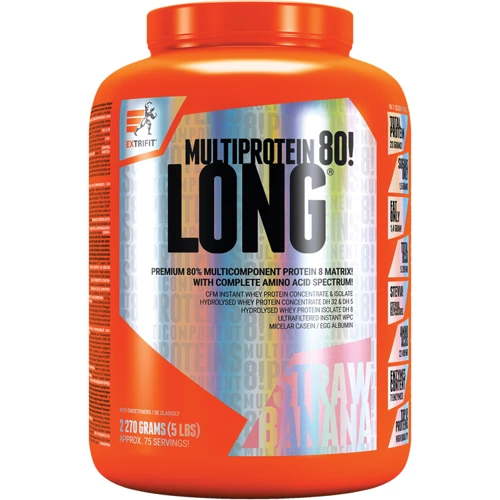 Протеин Extrifit Long 80 Multiprotein 2270 g /75 servings/ Strawberry Banana
