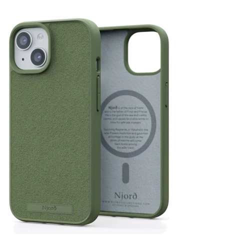 Чехол для iPhone Njord Suede MagSafe Case Olive (NA52SU06) for iPhone 15 Plus: Материалы Пластик
