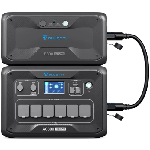 Зарядная станция Bluetti AC300 3000W + battery module B300 3072Wh: Емкость аккумулятора, Вт/ч 3072