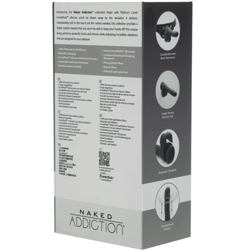 Фаллоимитатор Naked ADDICTION Noir 8.6" Silicone Rotating & Thrusting Vibrating Dildo with Remote