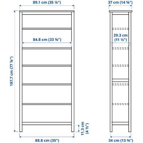 Стеллаж ІКЕА HEMNES 90х197 см (604.135.02) фото 3