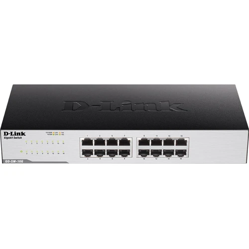 Сетевой коммутатор D-Link GO-SW-16G: Порты только Gigabit Ethernet (10/100/1000)