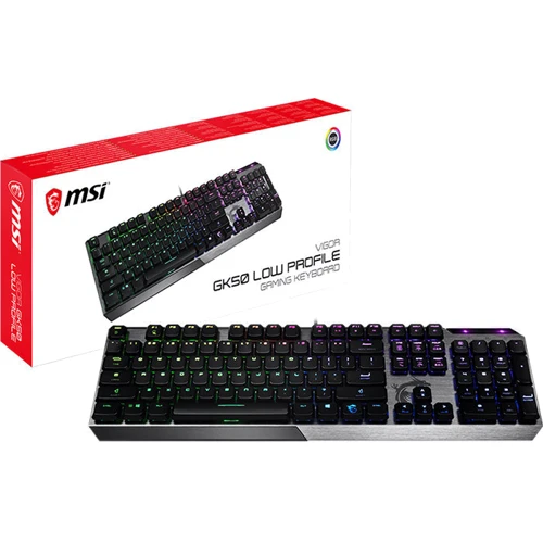 Клавиатура MSI Vigor GK50 Low Profile UA (S11-04UA204-GA7): Количество клавиш 104