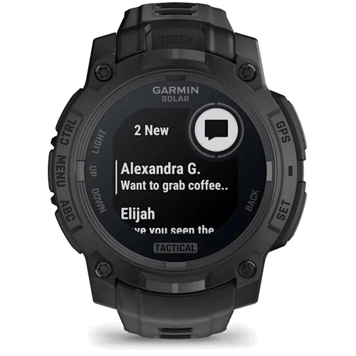 Смарт-часы Garmin Instinct 3 Solar 45mm Tactical Edition Black with Black Band (010-02934-50): Дисплей 1.1" Transflective (176x176)