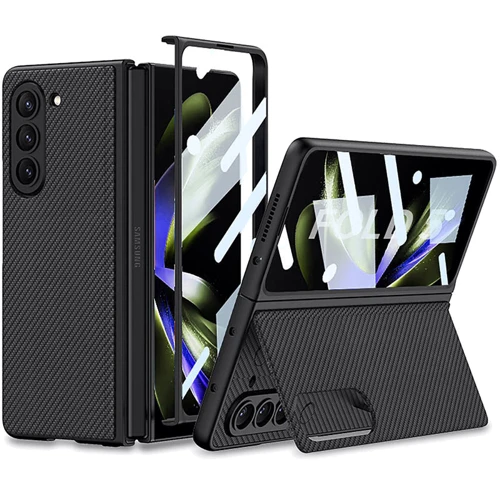 Аксесуар для смартфона GKK Leather Wallet with Stand Carbon для Samsung F946 Galaxy Fold 5