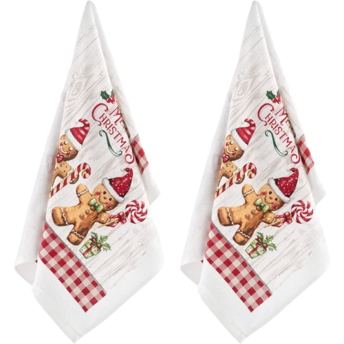 Рушник Подарунковий набір рушників у коробці Ardesto Christmas Gingerbread, 2 шт, червоний (ART3863HGB)
