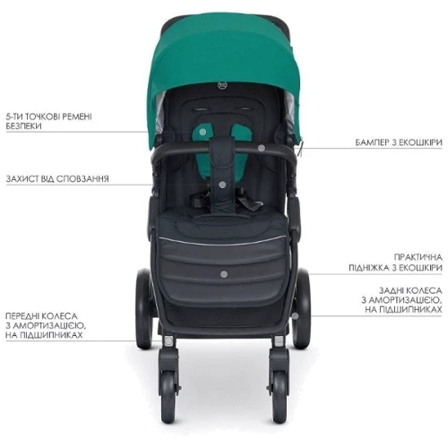 Коляска El Camino Dynamic PRO ME 1053N (sea green) фото 18