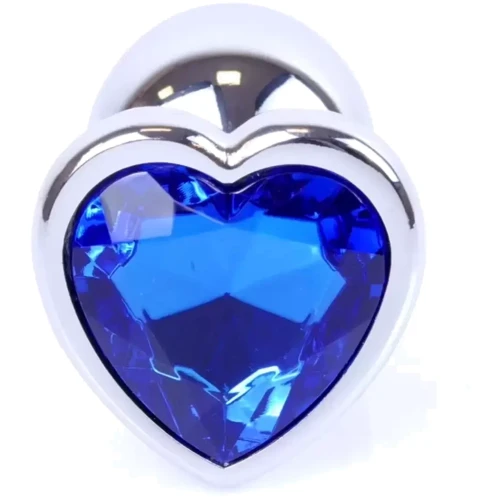 Анальная пробка с кристаллом BOSS of TOYS Boss Series - Jewellery Silver Heart PLUG Dark Blue S, BS6400050