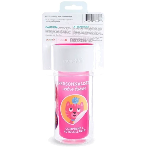 Чашка-непроливайка Munchkin Miracle 360 Insulated Sticker Рожева 266 мл (17407.02) фото 7