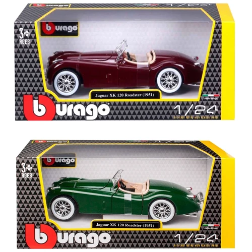 Автомодель Bburago 1951 Jaguar XK 120 (ассорти вишневый, серебристый, 1:24) (18-22018) фото 10
