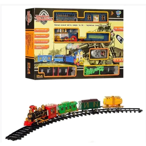 Железная дорога LimoToy р/у, паровоз, 3 вагона, 24 дет., свет, муз., бат. (JT 0620/40351): Тип набор
