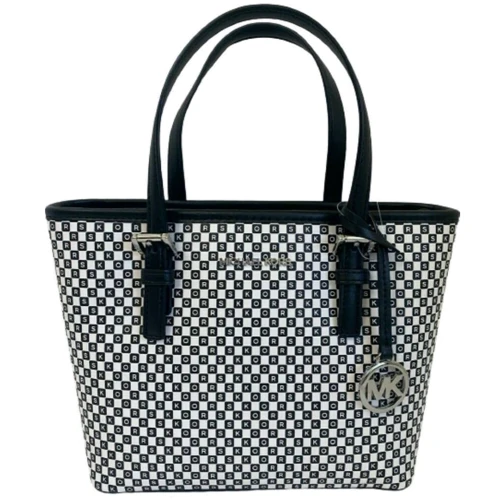 Женская сумка тоут Michael Kors черно-белая (194900059906)