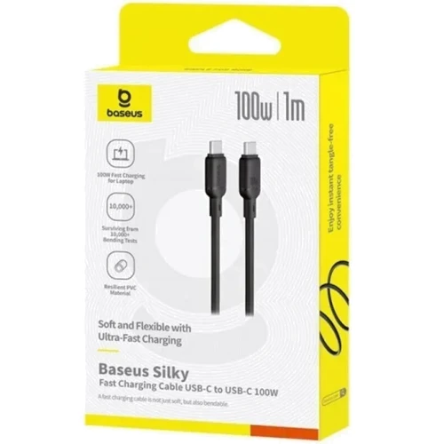 Кабель Baseus Cable USB-C to USB-C Silky Series 100W 1m Black (P10377704113-00) фото 6