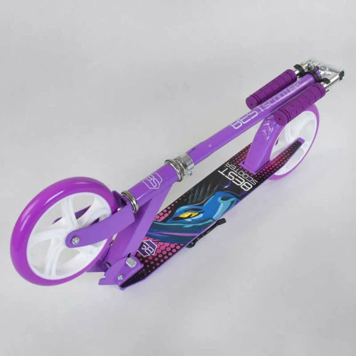 Самокат двоколісний Best Scooter з PU колесами і гумовими грипсами Purple (87725): Матеріал коліс поліуретан