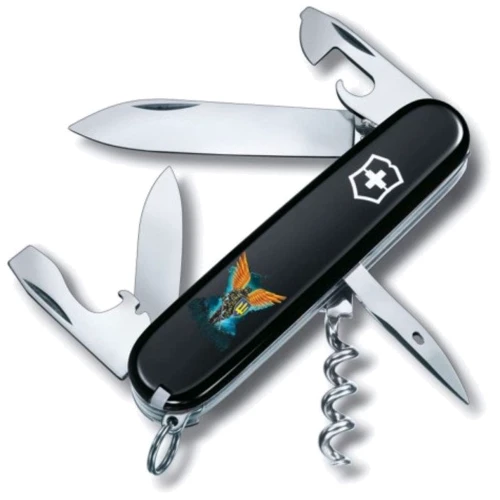 Мультитул Victorinox Spartan Ukraine 91мм/12 функций/черный /Ангел ВСУ (1.3603.3_T1061u)