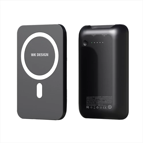 Зовнішній акумулятор WK Power Bank 5000mAh Wireless Magnet Black (WP-215)
