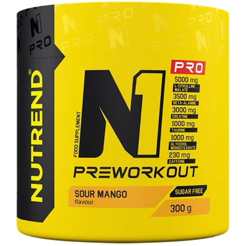 Предтренировочный комплекс Nutrend N1 PRO 300 g / 30 servings / sour mango