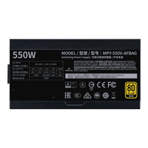 Блок питания Cooler Master V550 Gold V2 (MPY-550V-AFBAG): Коннекторы Подключение материнской платы	20+4 pin Подключение процессора	4+4 pin, 8 pin Кол-во разъемов дополни